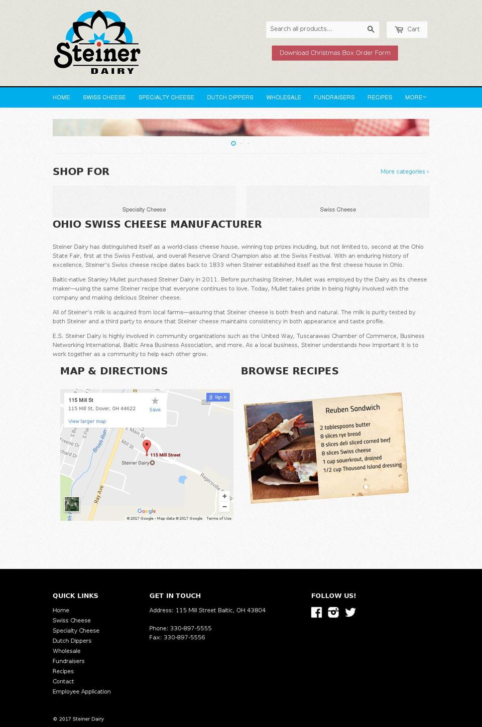 tristatedairy.com shopify website screenshot