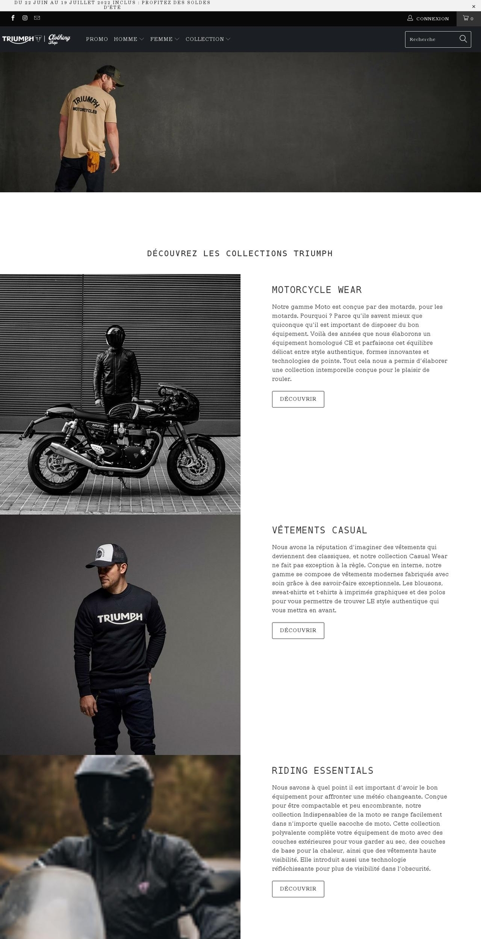 triumph-clothing.com shopify website screenshot