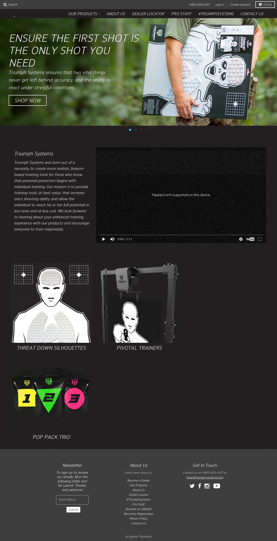 triumph-systems.com shopify website screenshot