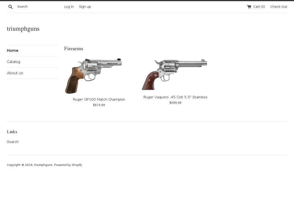 triumphguns.com shopify website screenshot