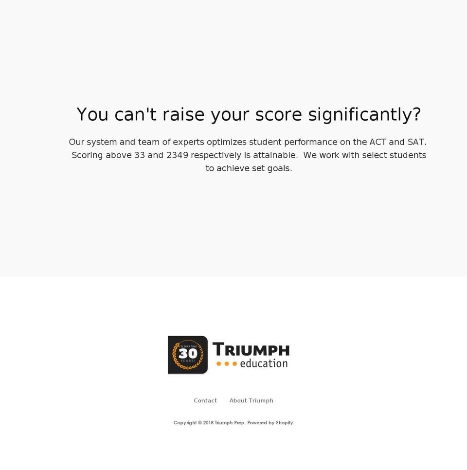 triumphprep.com — Shopify storefront screenshot