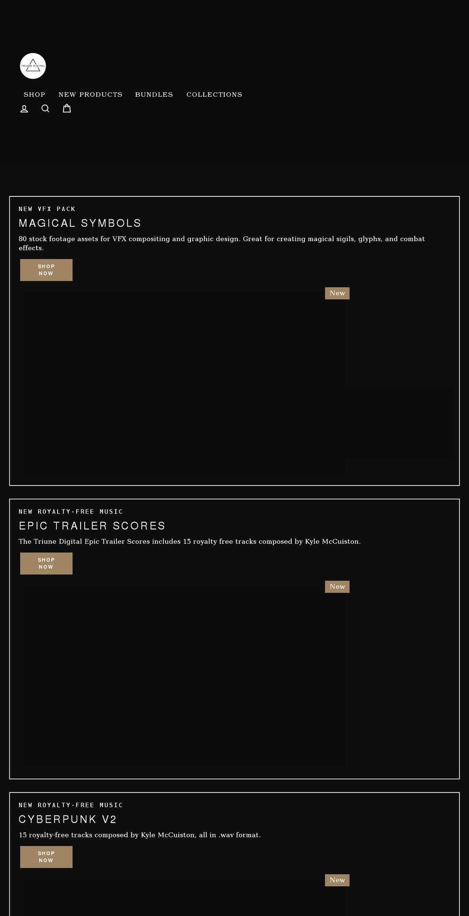 triunedigital.com shopify website screenshot