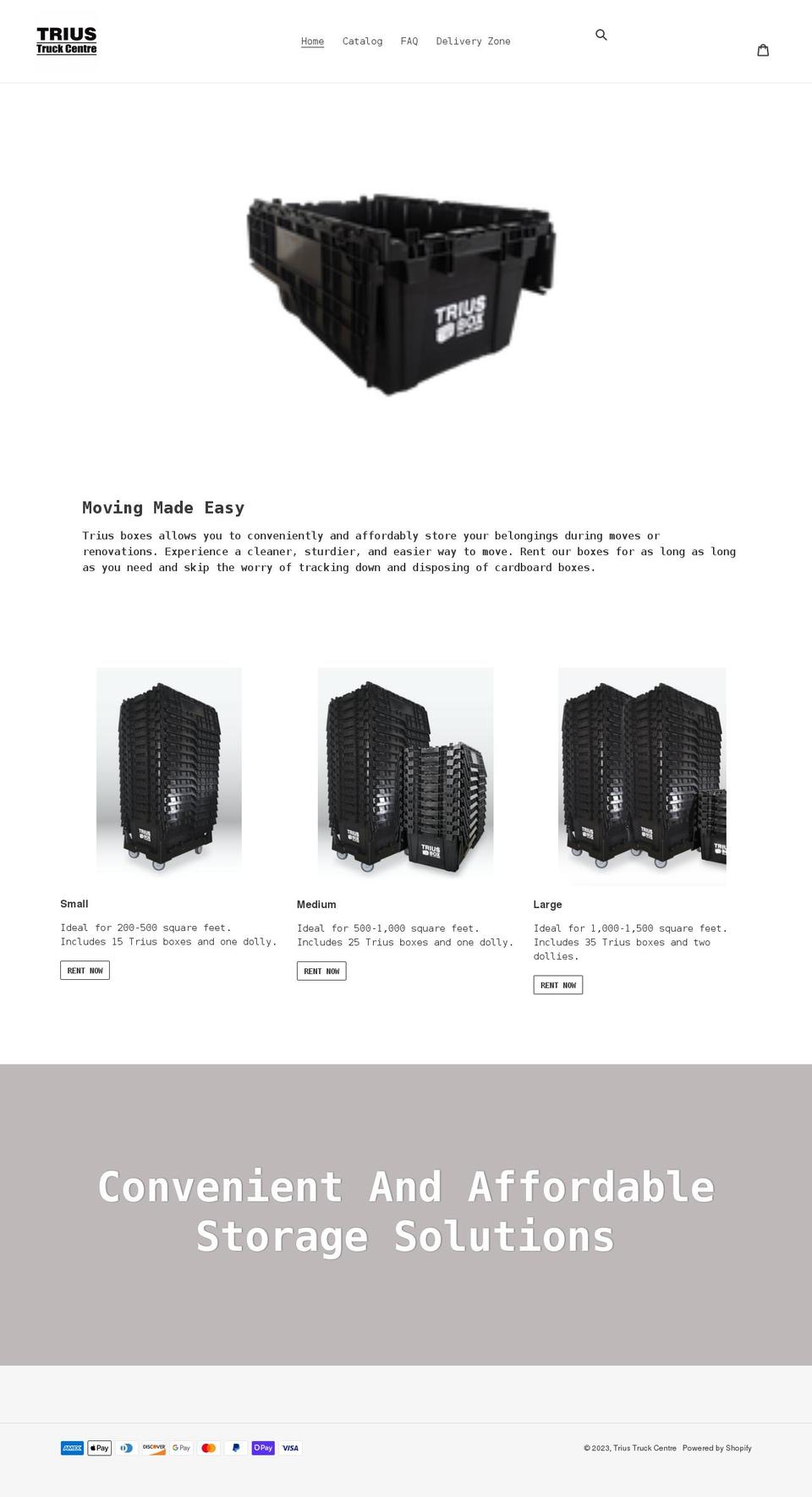 triusbox.com shopify website screenshot
