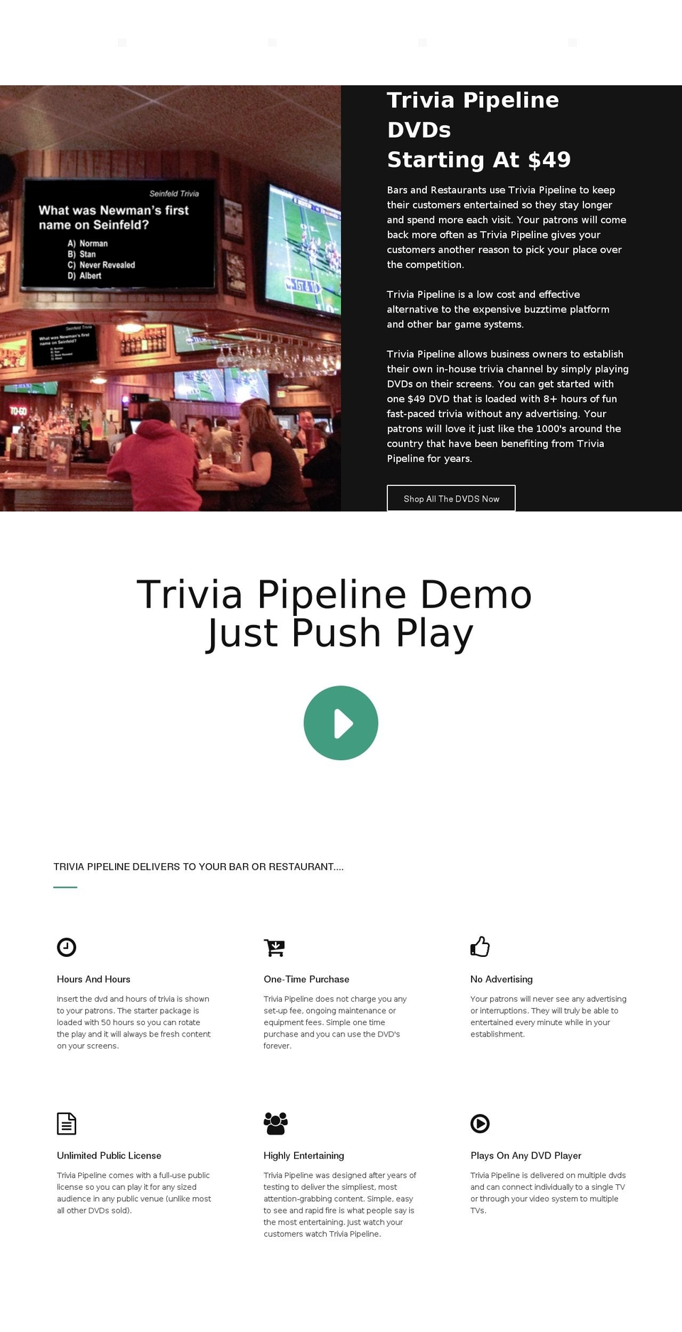 triviapipeline.com — Shopify storefront screenshot