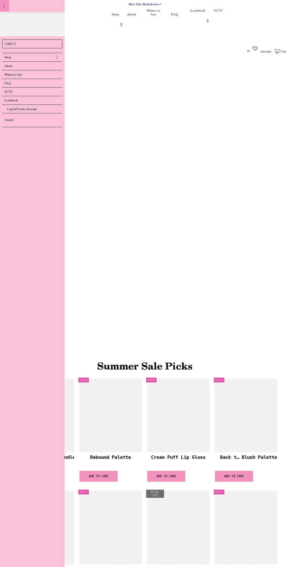 trixiecosmetics.com shopify website screenshot
