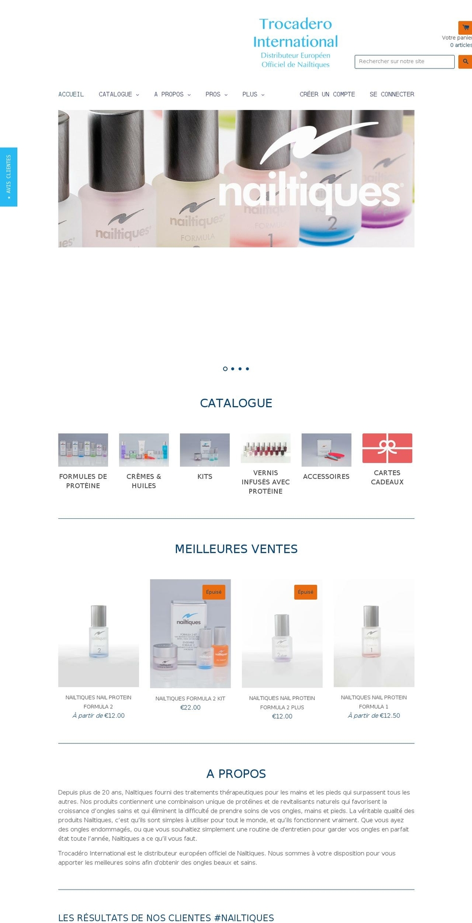 React 2.0 Shopify theme site example trocadero-international.com