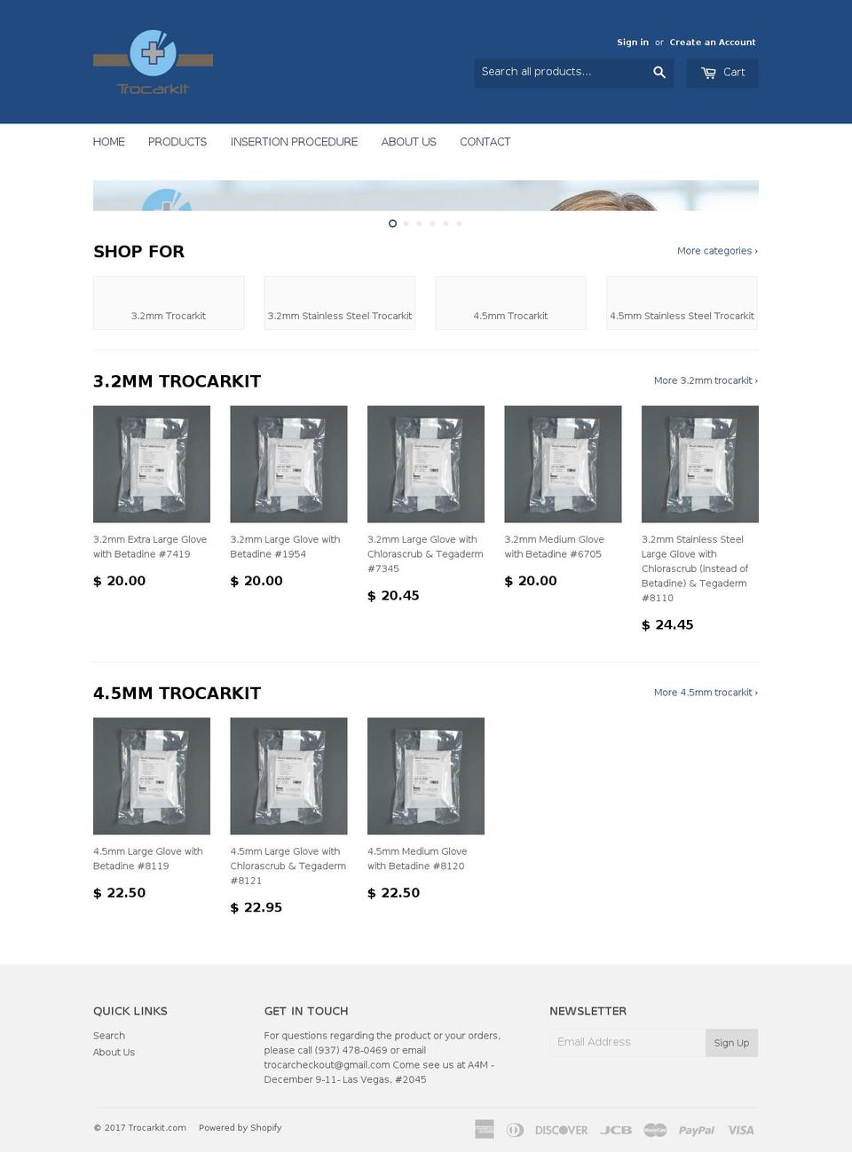trocars.com shopify website screenshot
