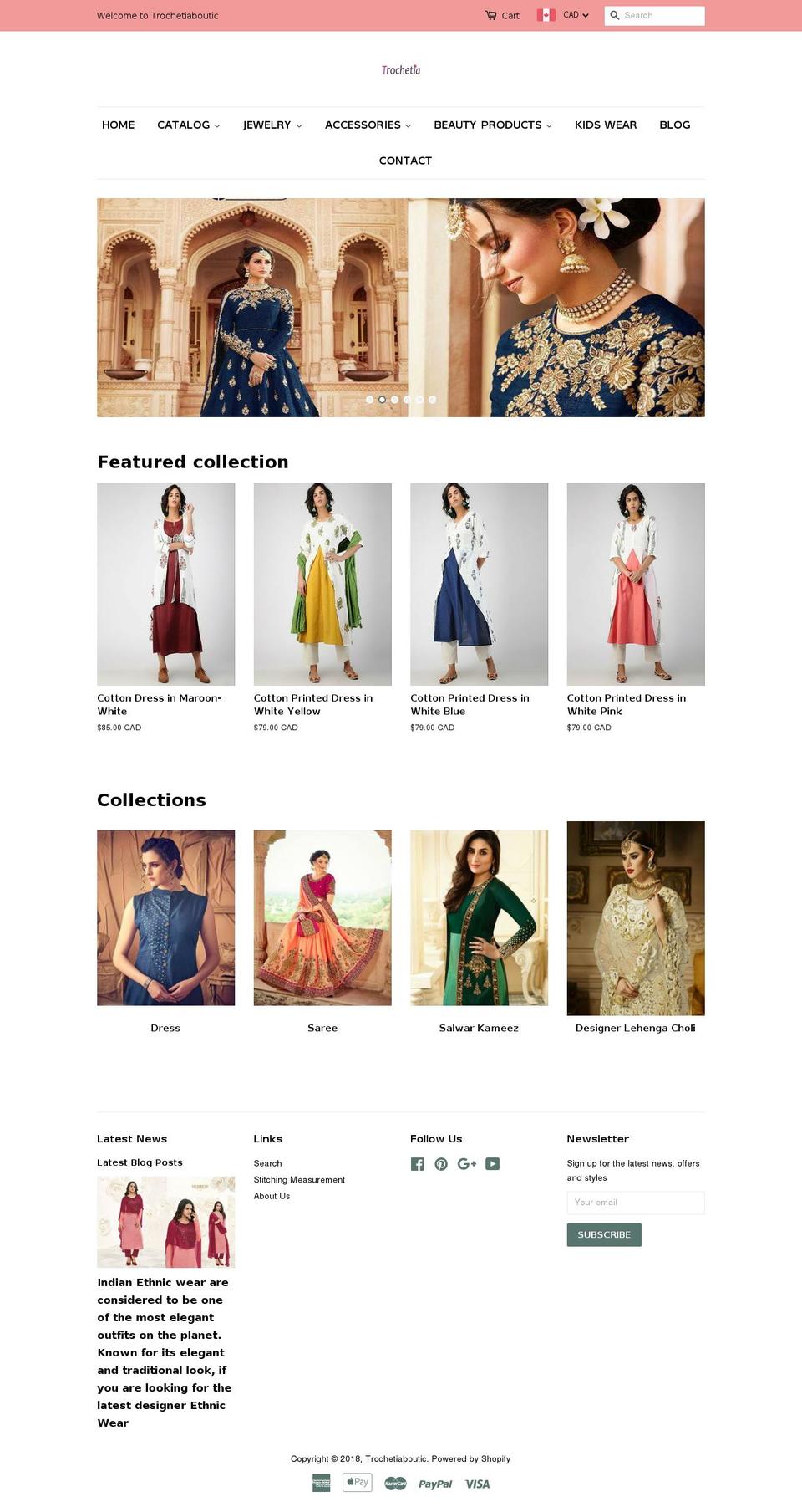 trochetiaboutic.com — Shopify storefront screenshot