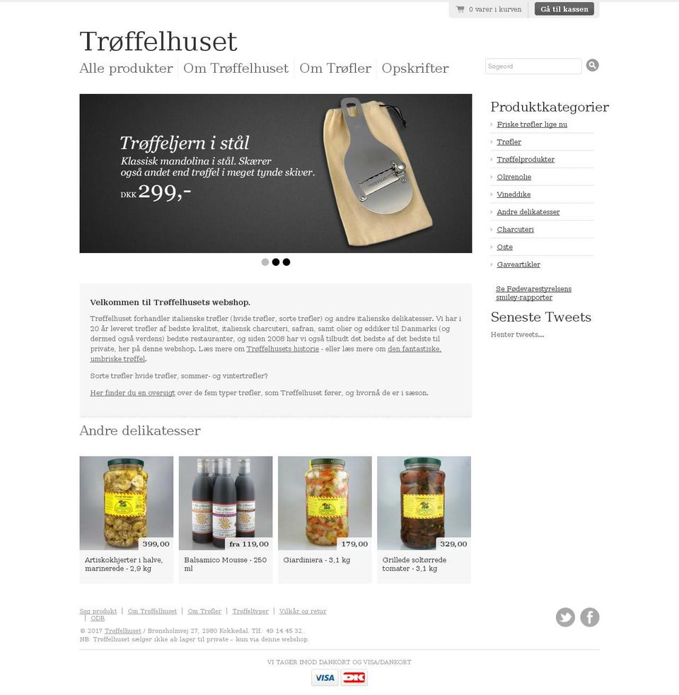 troeffelhuset.dk shopify website screenshot