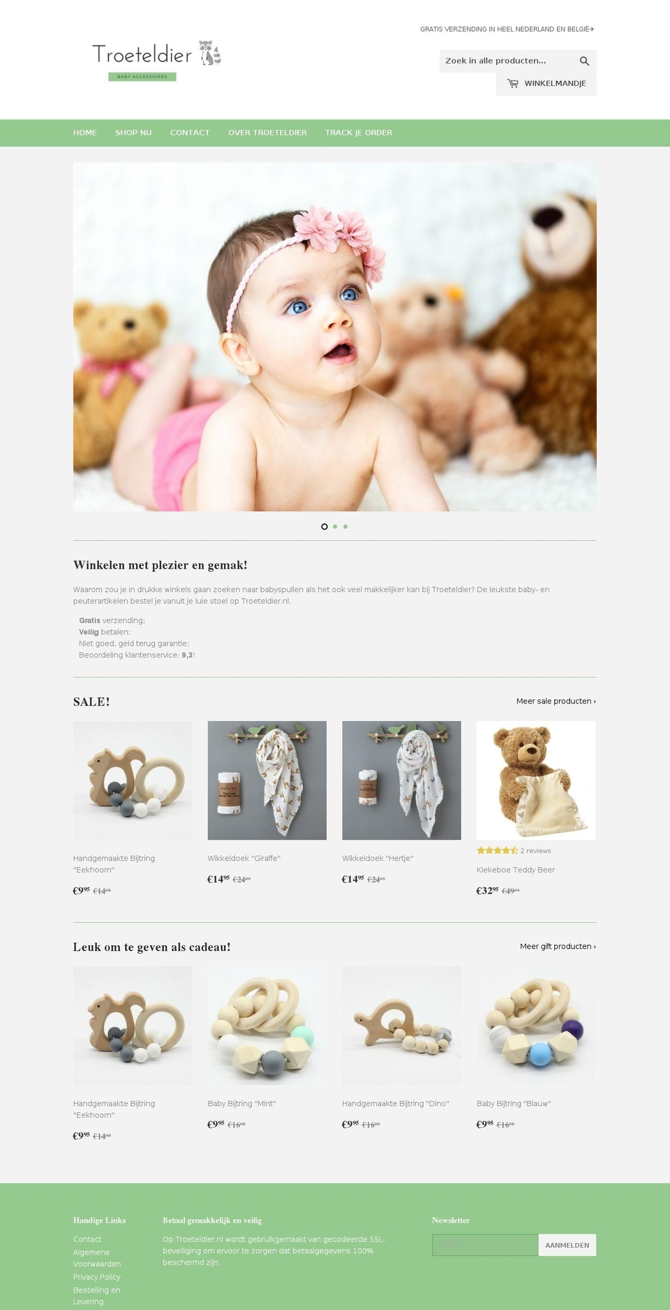 troeteldier.nl shopify website screenshot