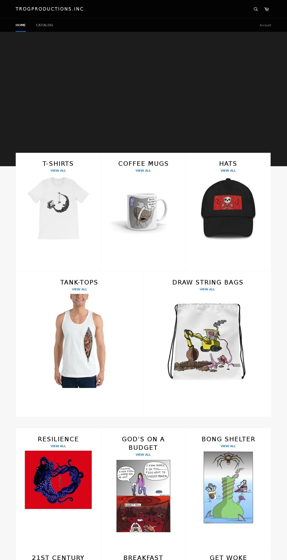 trogproductions.com — Shopify storefront screenshot