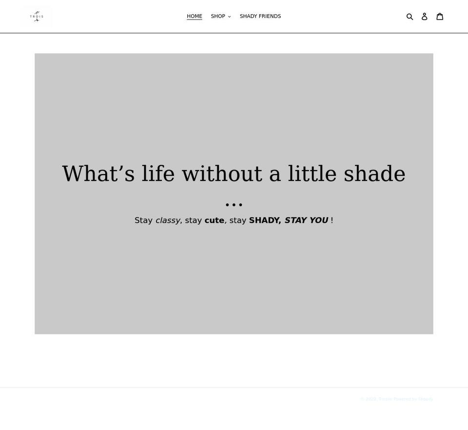 troisllc.com shopify website screenshot