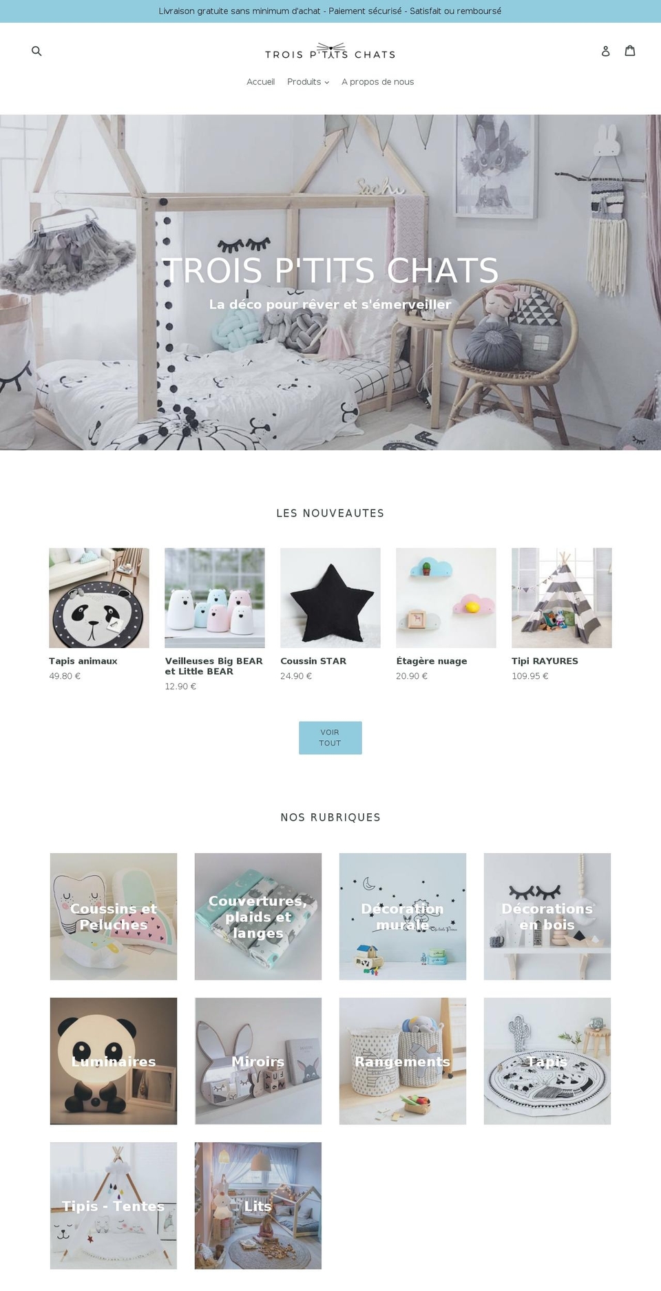 troisptitschats.com — Shopify storefront screenshot