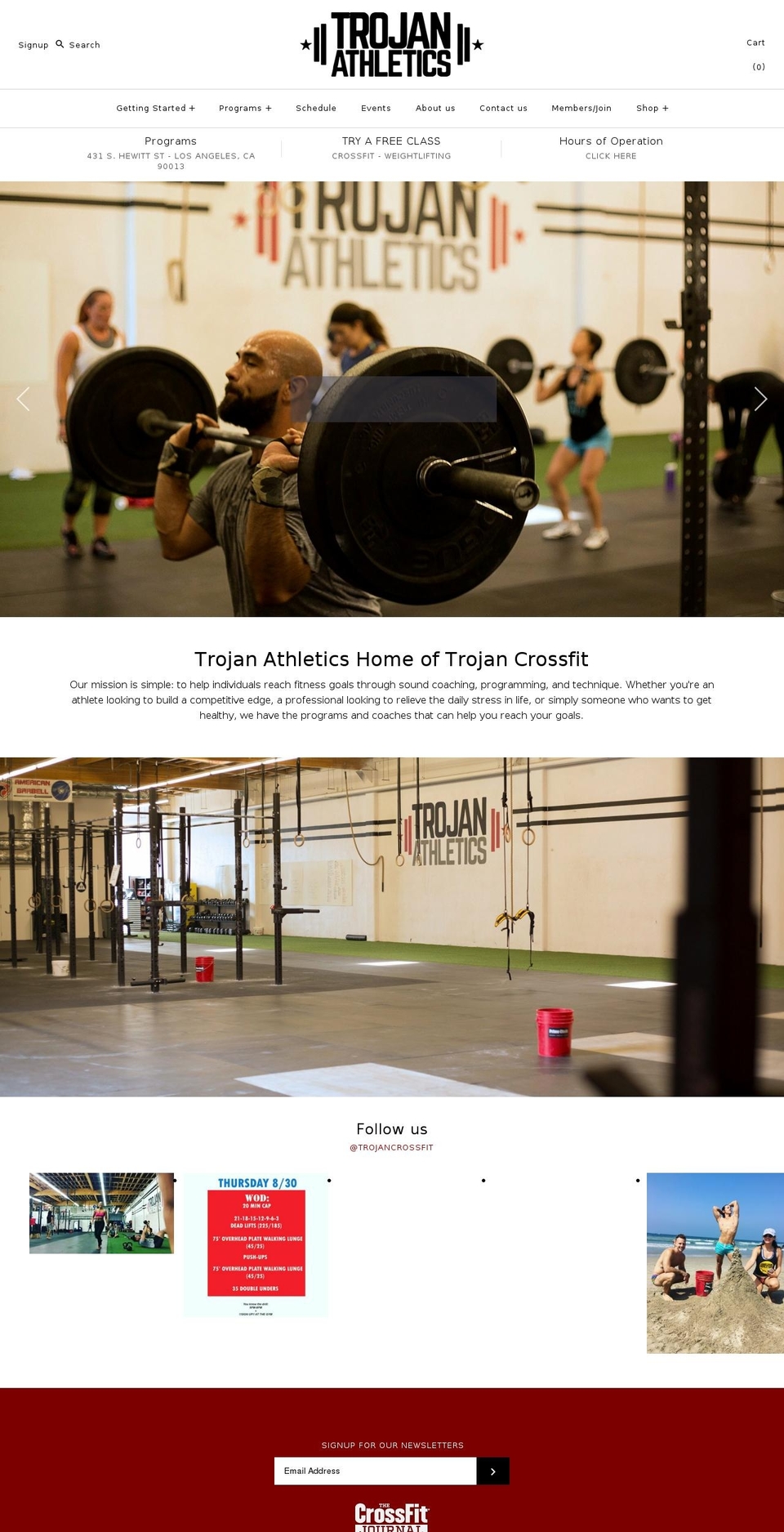 trojanathletics.com — Shopify storefront screenshot