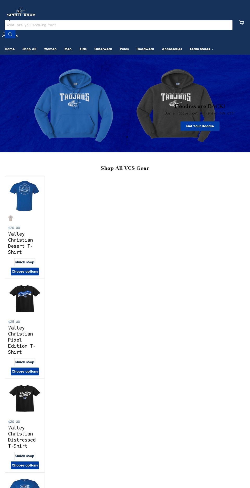 trojanspiritshop.com shopify website screenshot