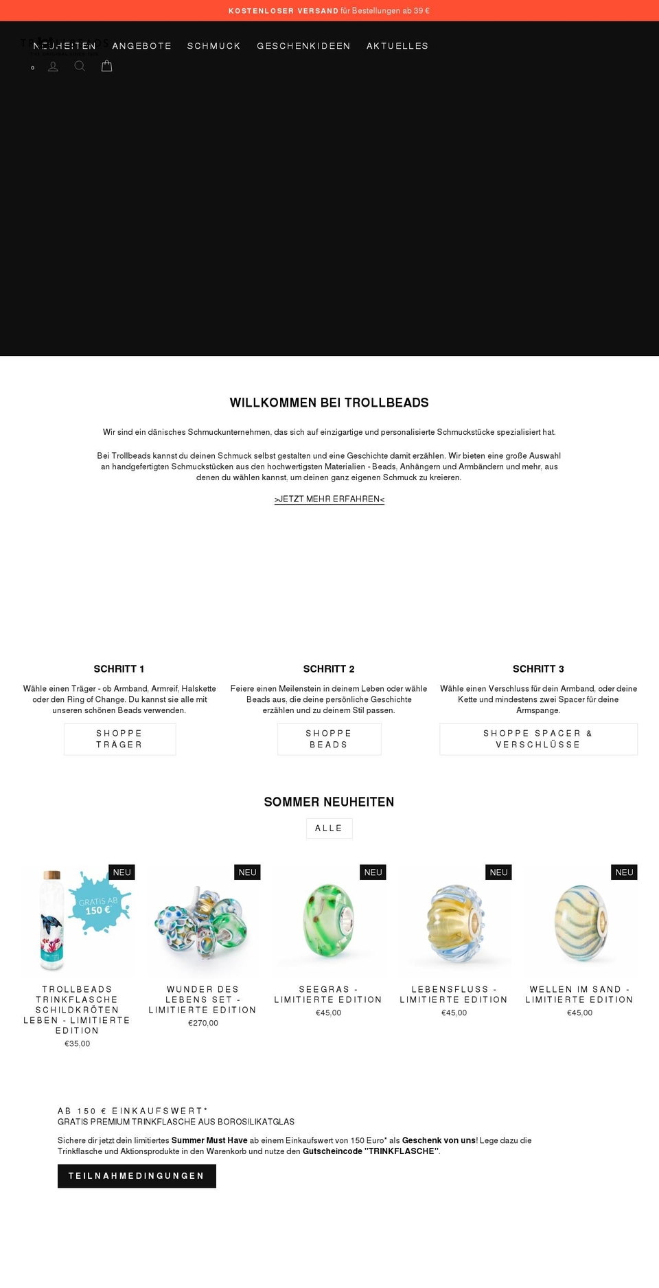 trollbeads.de shopify website screenshot