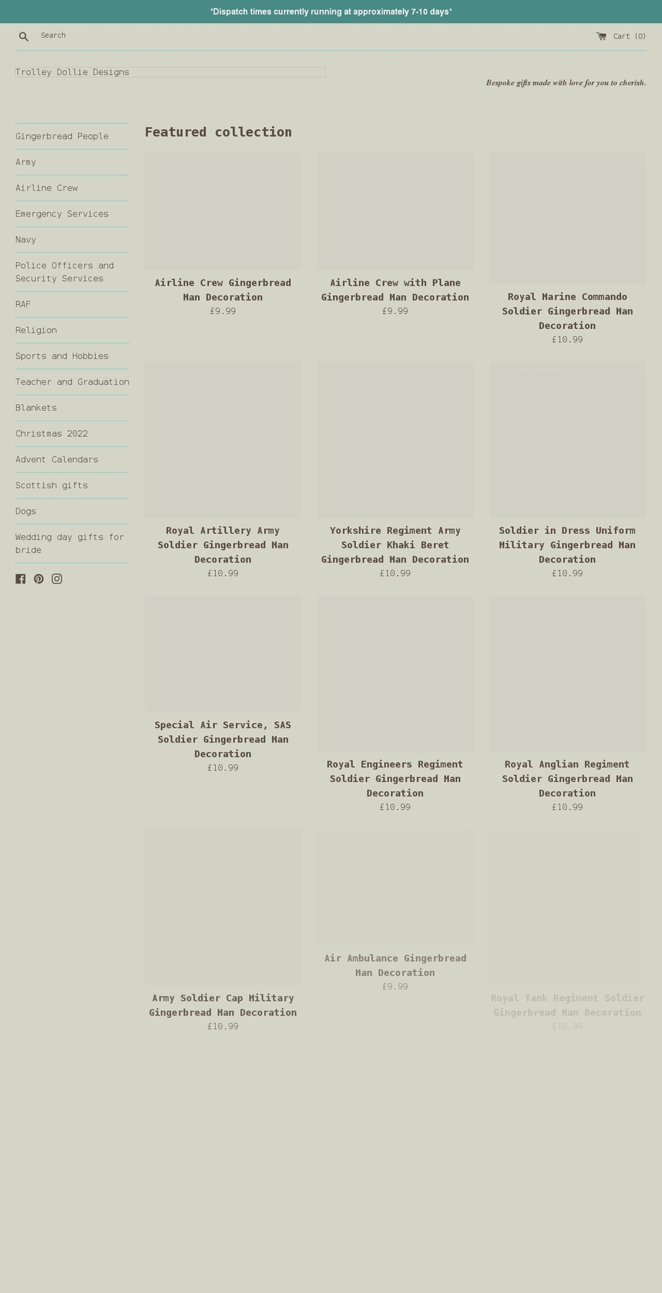 trolleydolliedesigns.com shopify website screenshot