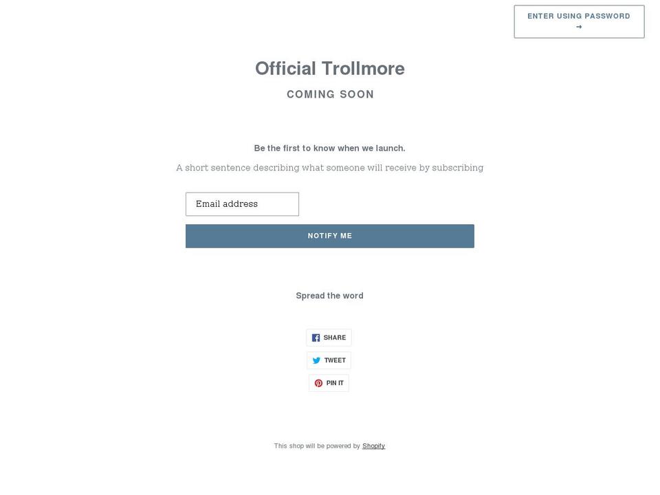 trollmore.com shopify website screenshot