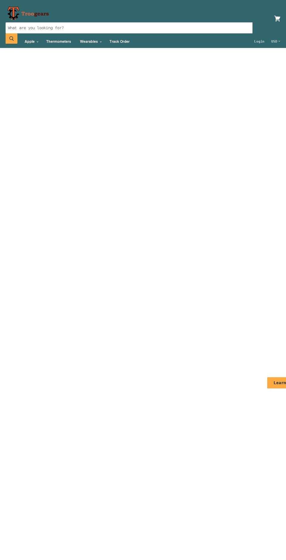 troogears.com shopify website screenshot