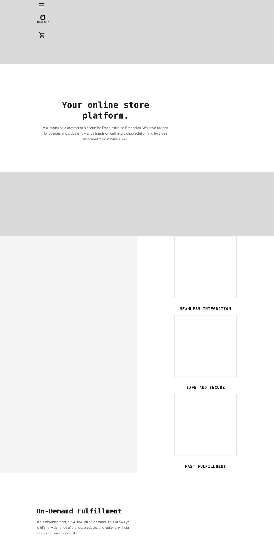 troon.shop shopify website screenshot
