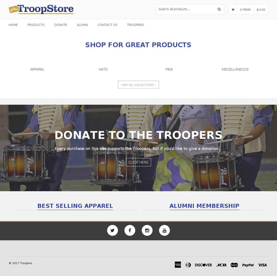 troopstore.org shopify website screenshot