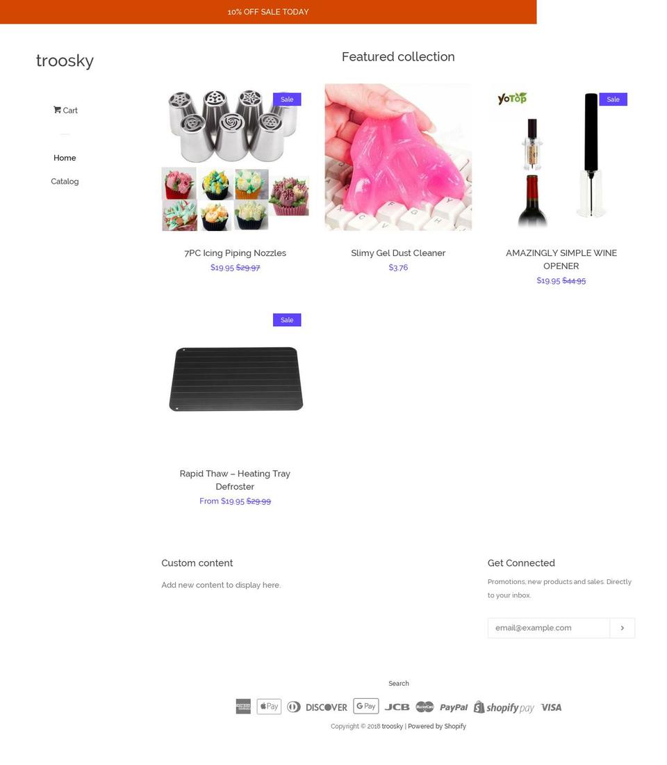 troosky.com — Shopify storefront screenshot