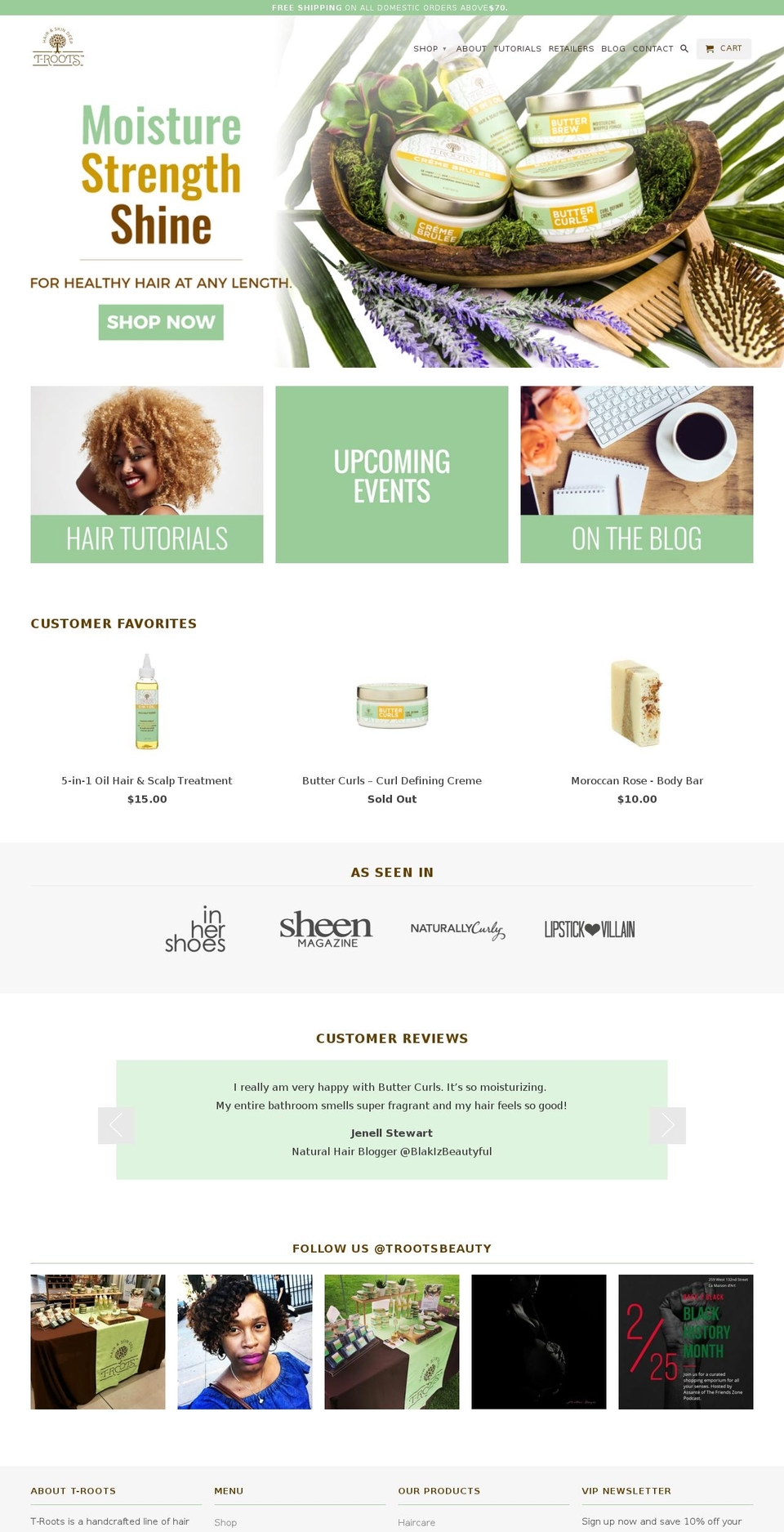 trootsbeauty.com — Shopify storefront screenshot