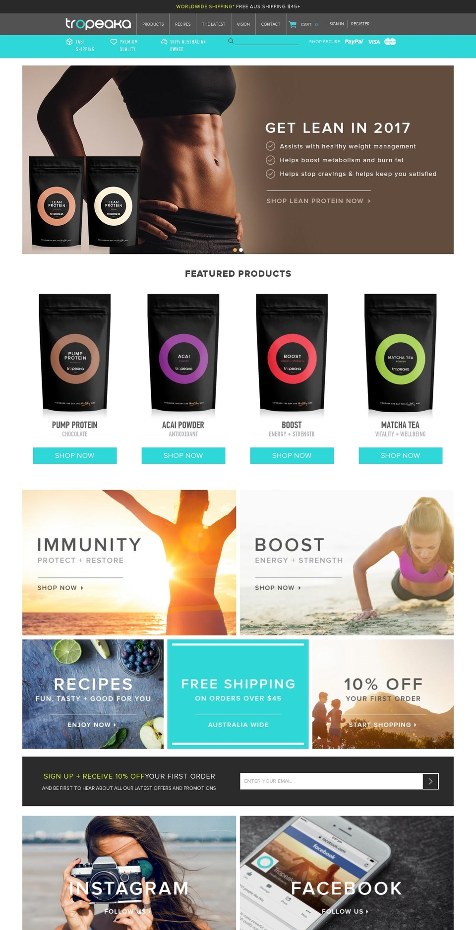 tropeaka.com shopify website screenshot