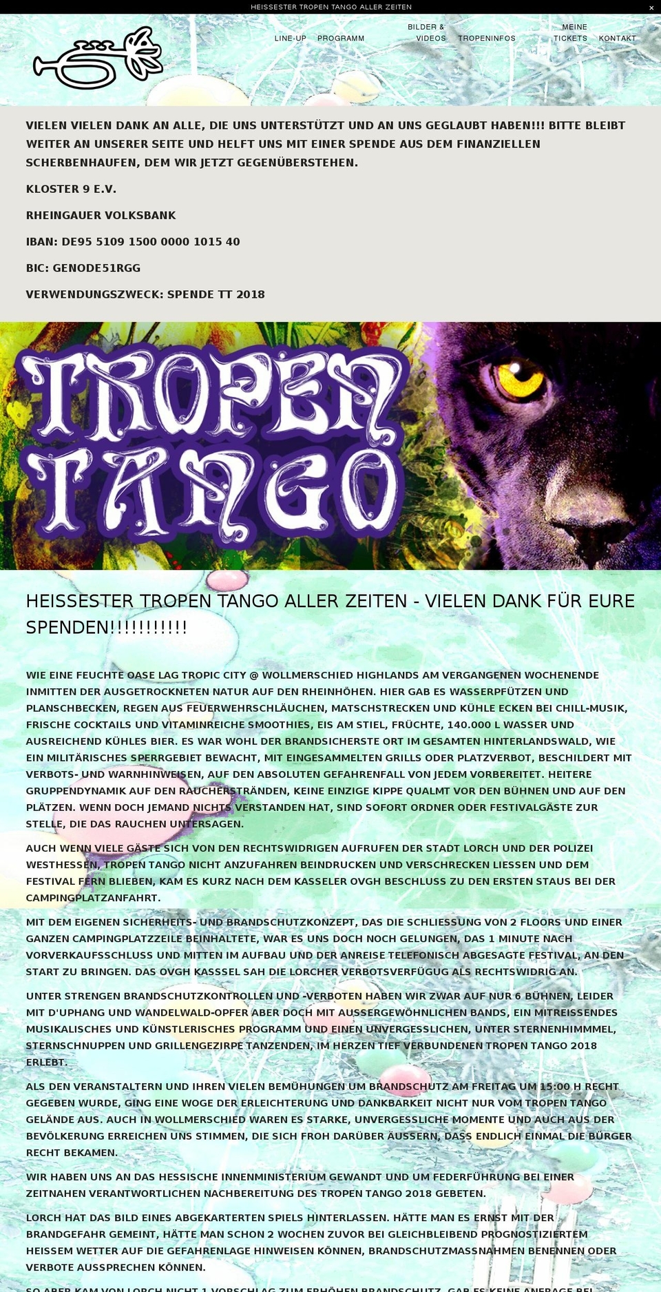 tropen-tango.com — Shopify storefront screenshot