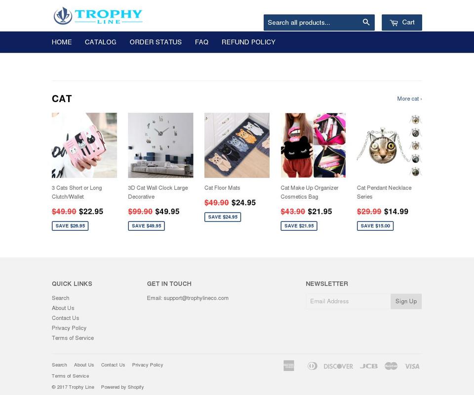 themex-shopify-theme Shopify theme site example trophylineco.com