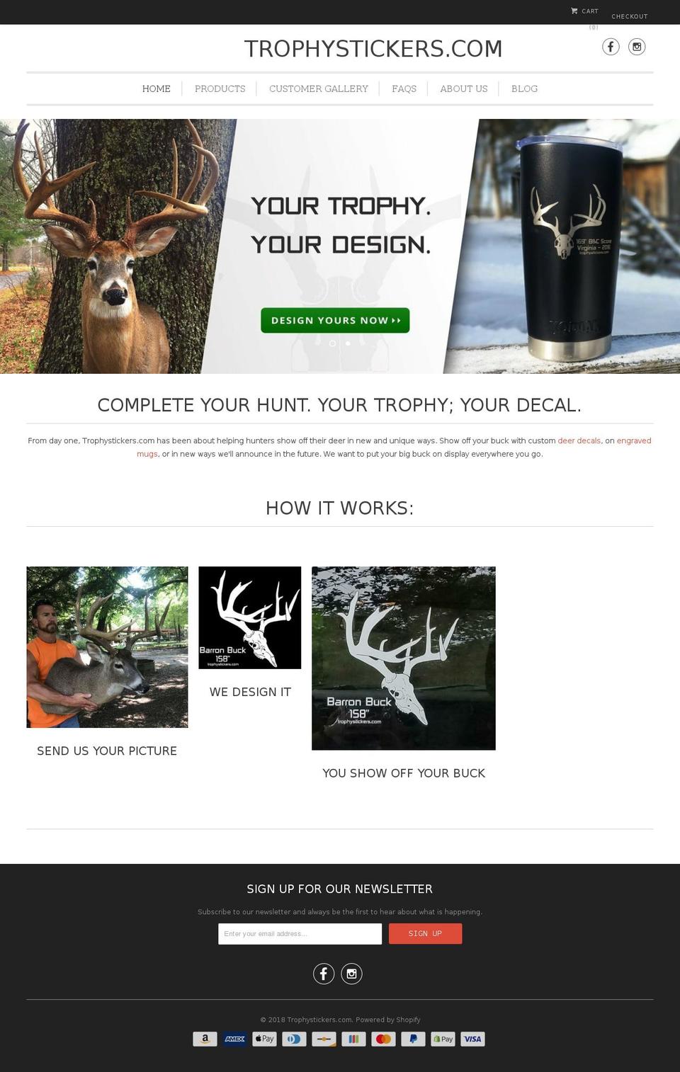 trophystickers.com shopify website screenshot