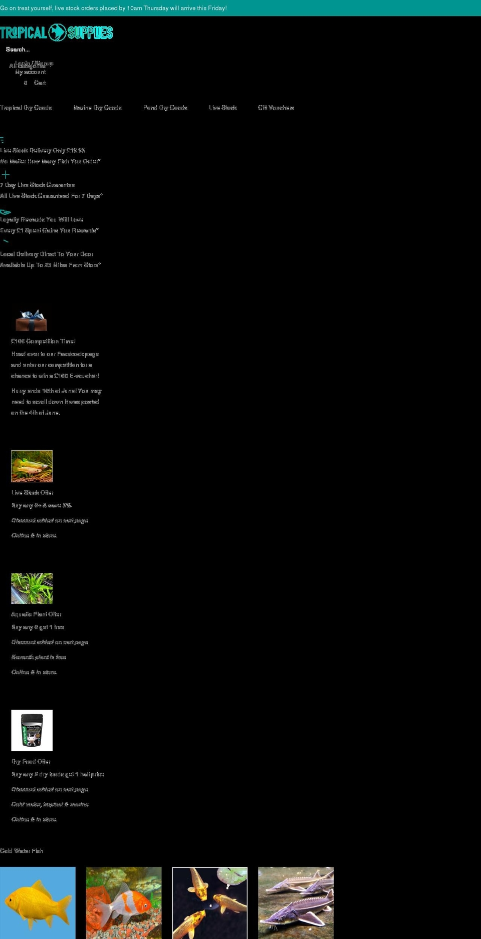 tropical-supplies.co.uk shopify website screenshot