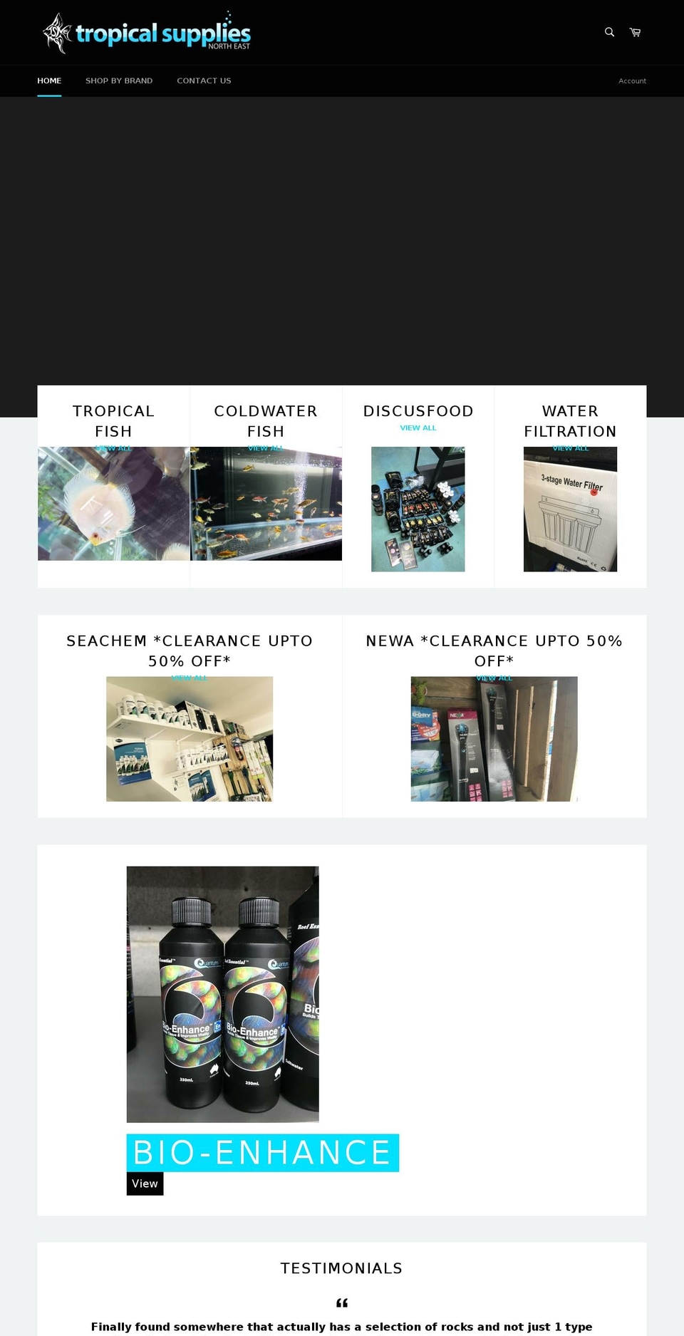 tropical-supplies.com — Shopify storefront screenshot