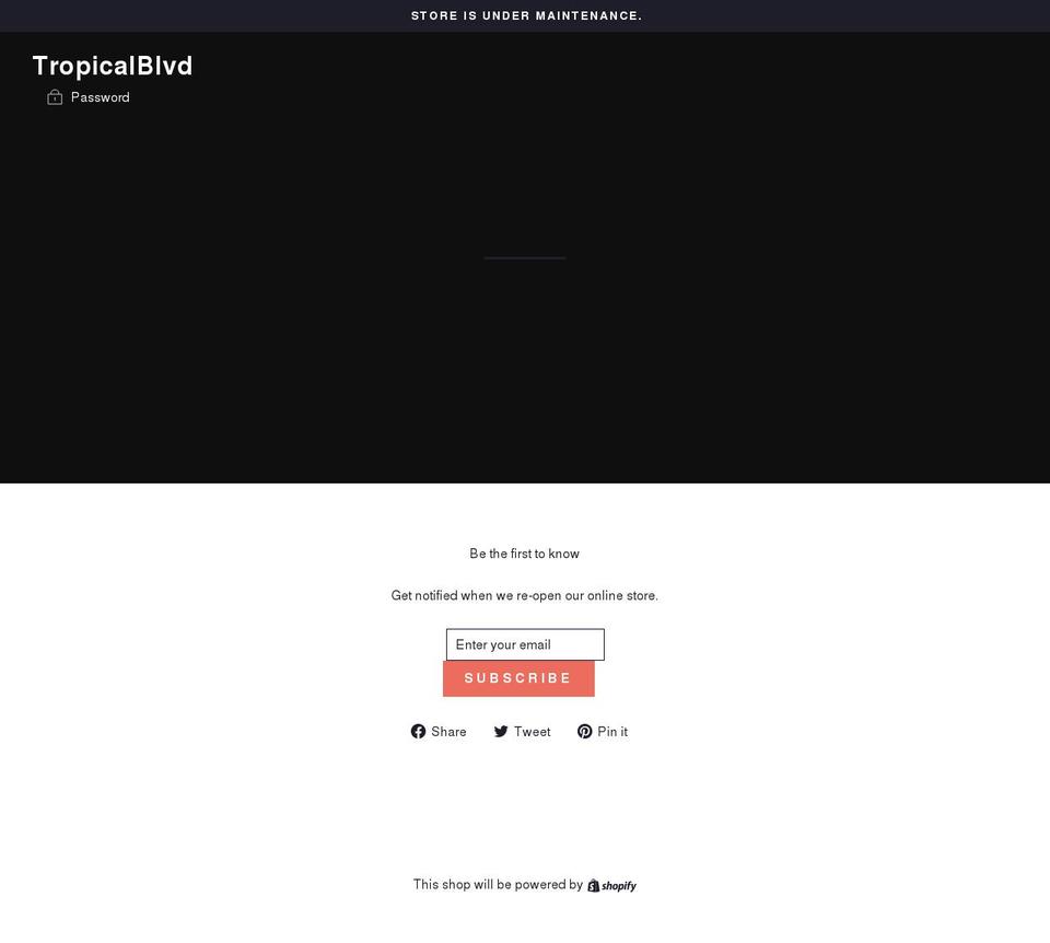 tropicalboulevard.com shopify website screenshot