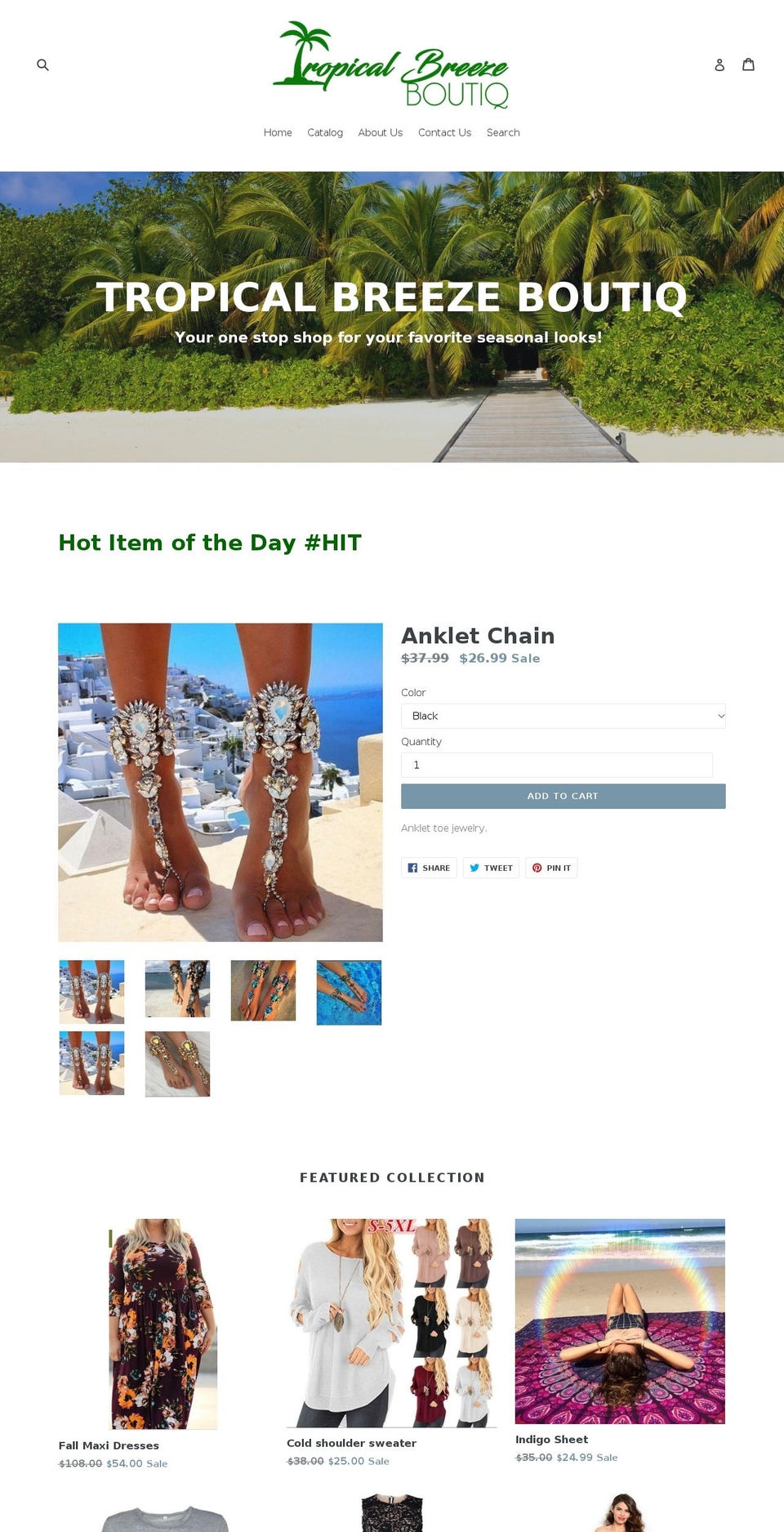 tropicalbreezeboutiq.com — Shopify storefront screenshot