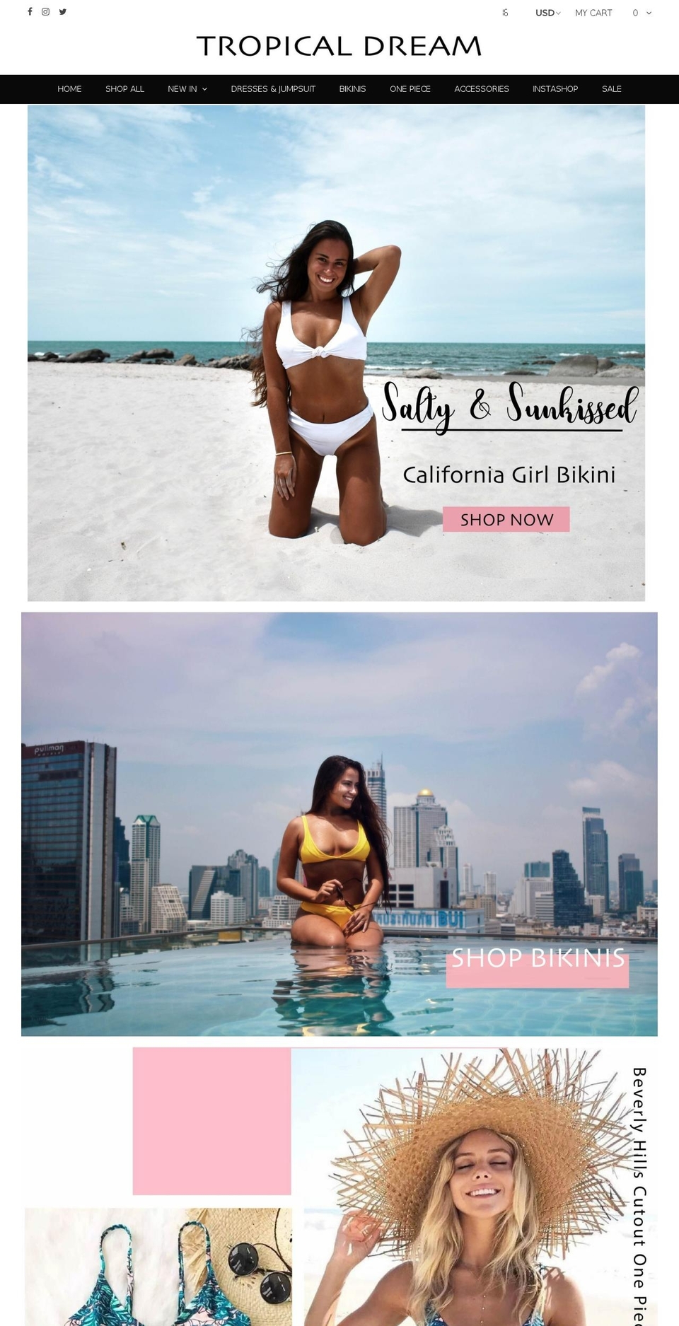 tropicaldream.net shopify website screenshot