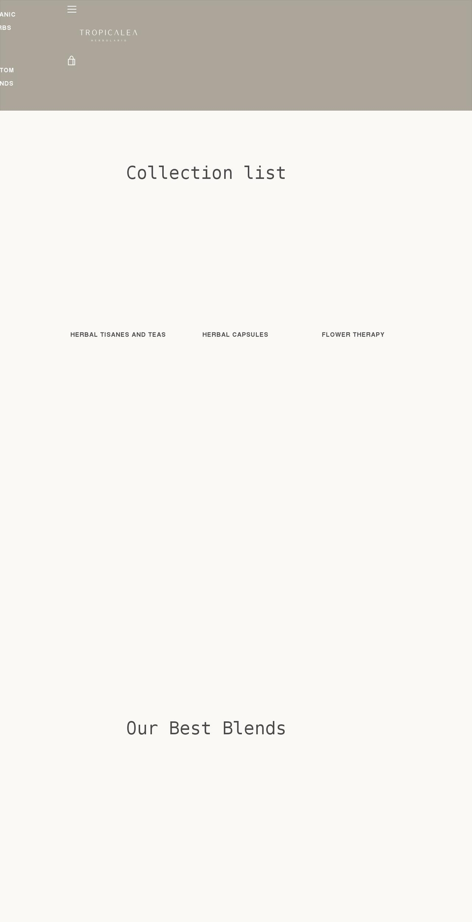 tropicalea.com shopify website screenshot