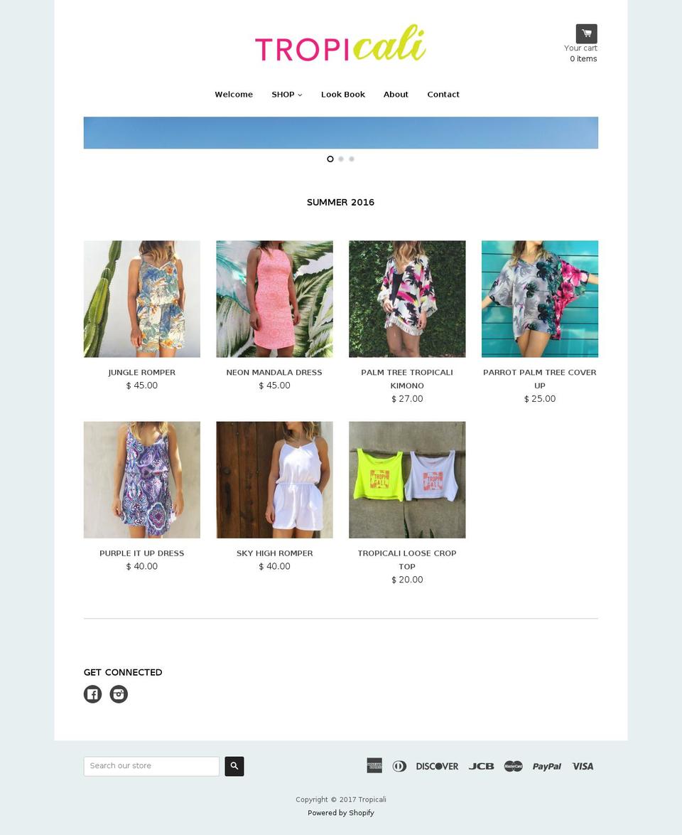 tropicalipr.com shopify website screenshot