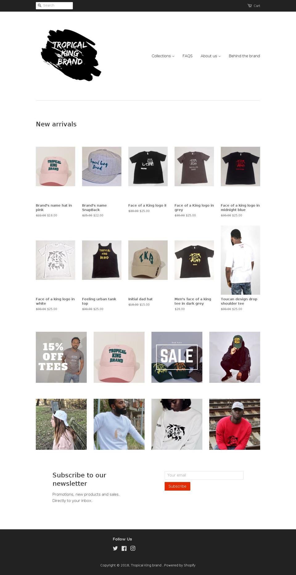 tropicalkingbrand.com — Shopify storefront screenshot