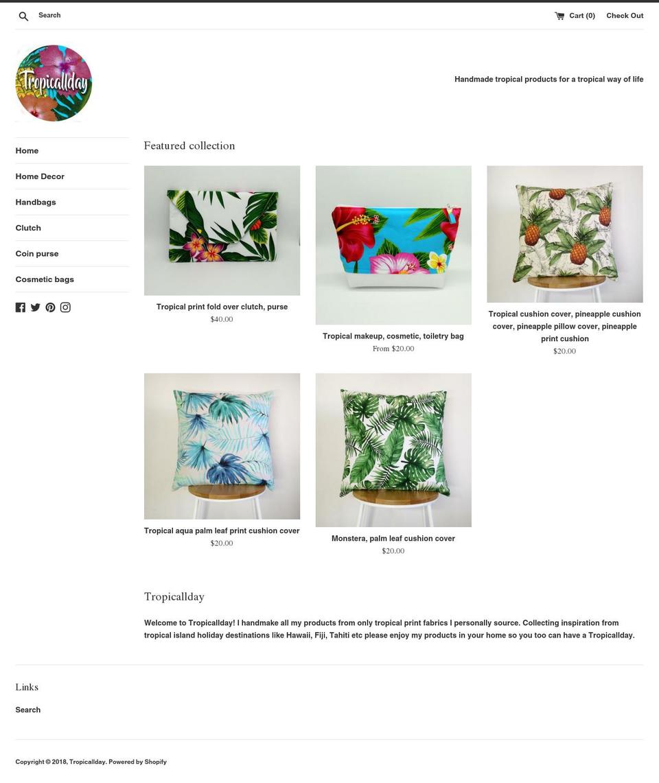 tropicallday.com — Shopify storefront screenshot