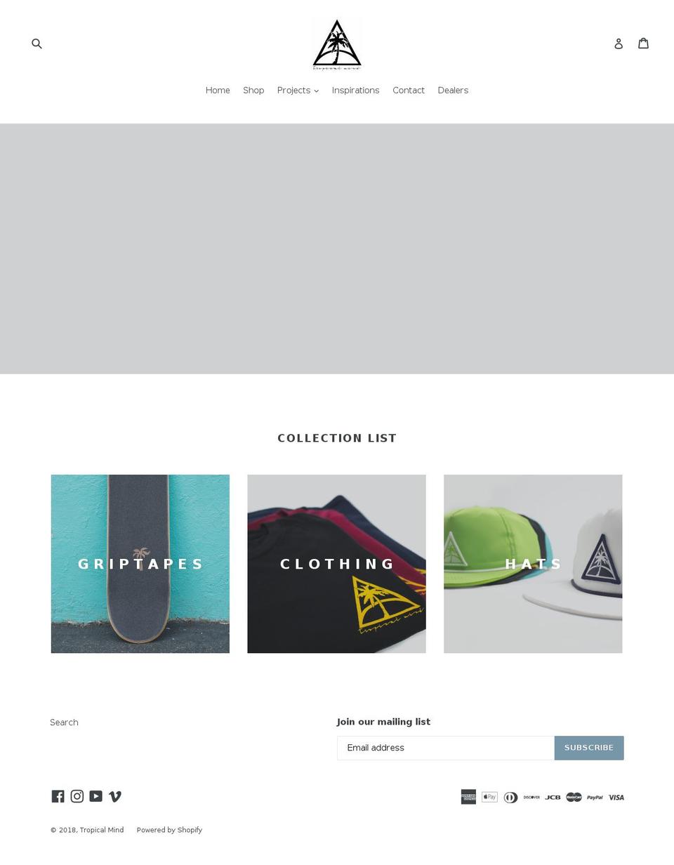 tropicalmind.net shopify website screenshot