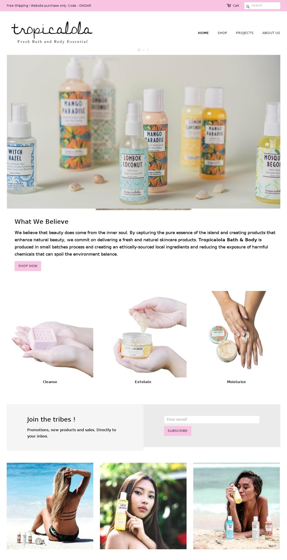 tropicalola.com shopify website screenshot