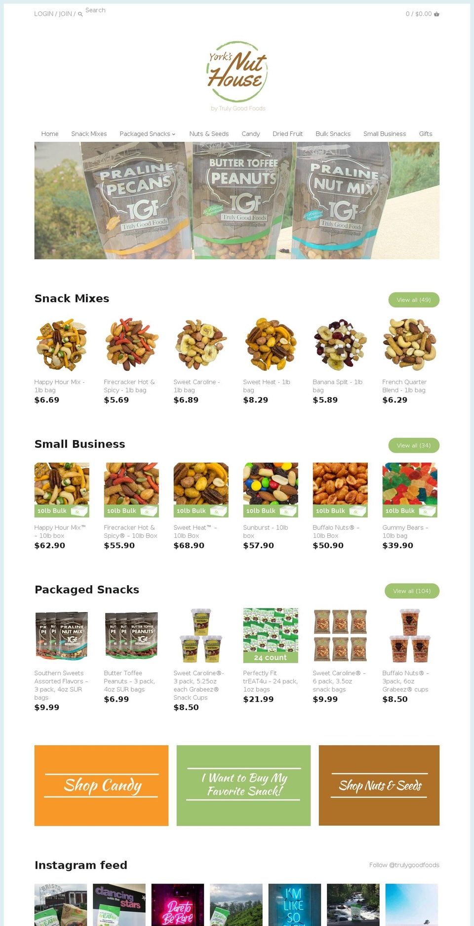 tropicalsnuthouse.com — Shopify storefront screenshot
