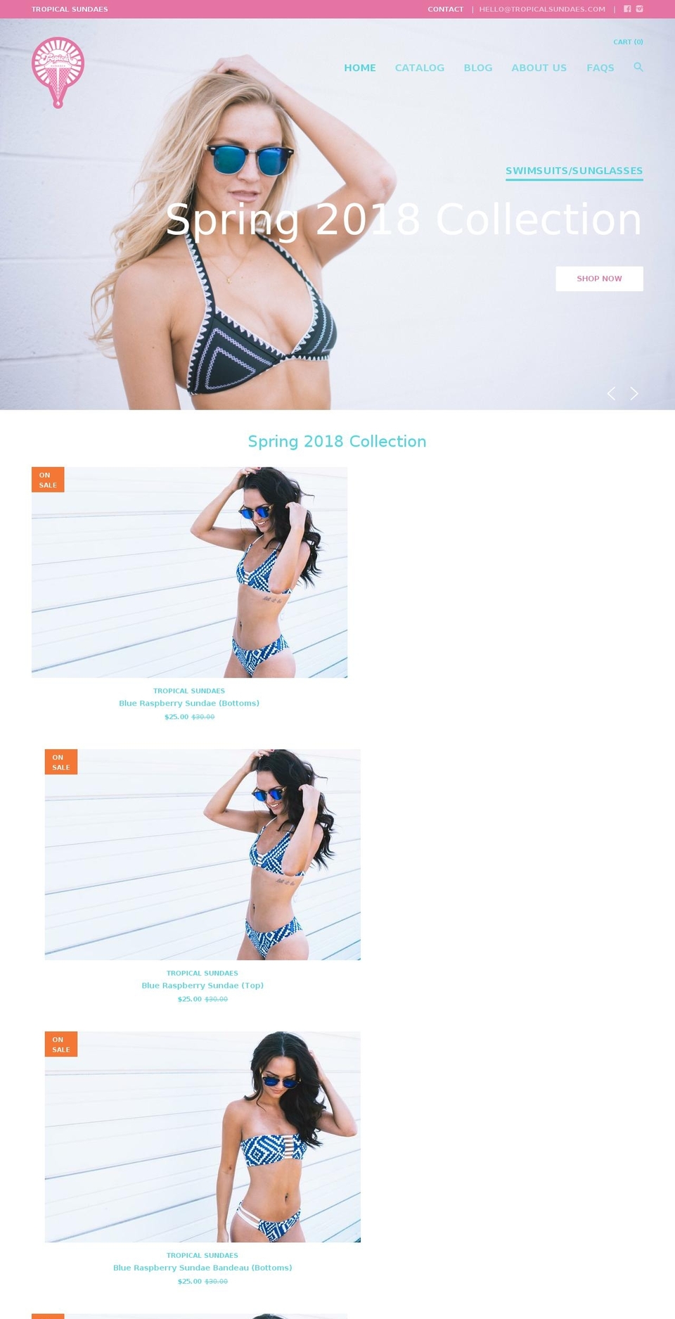 tropicalsundaes.com shopify website screenshot