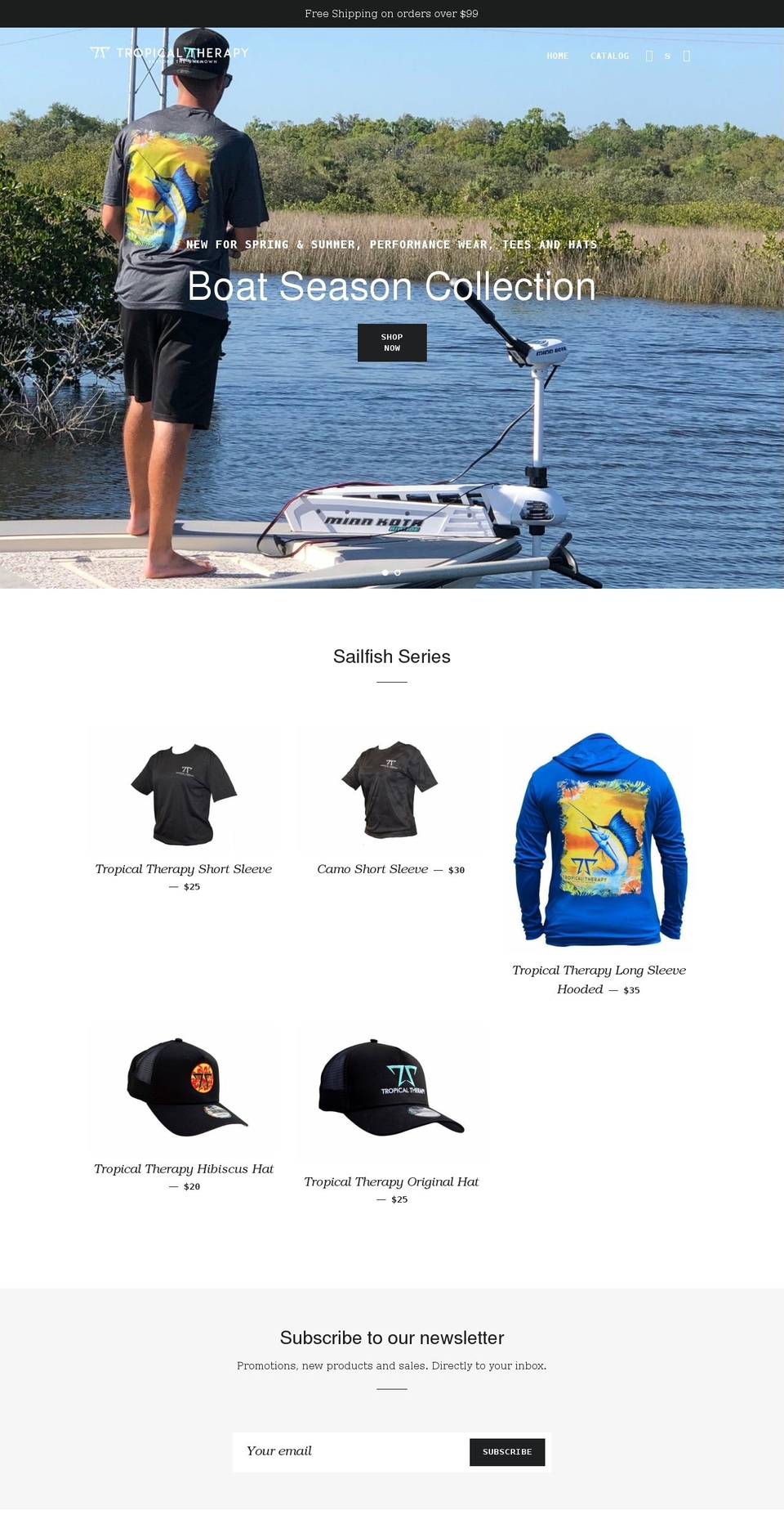 tropicaltherapyapparel.com shopify website screenshot