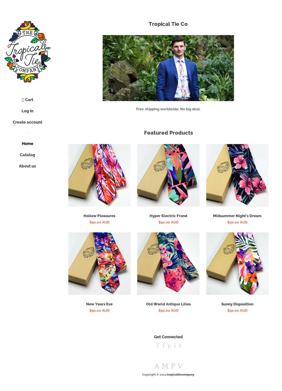 tropicaltie.co shopify website screenshot