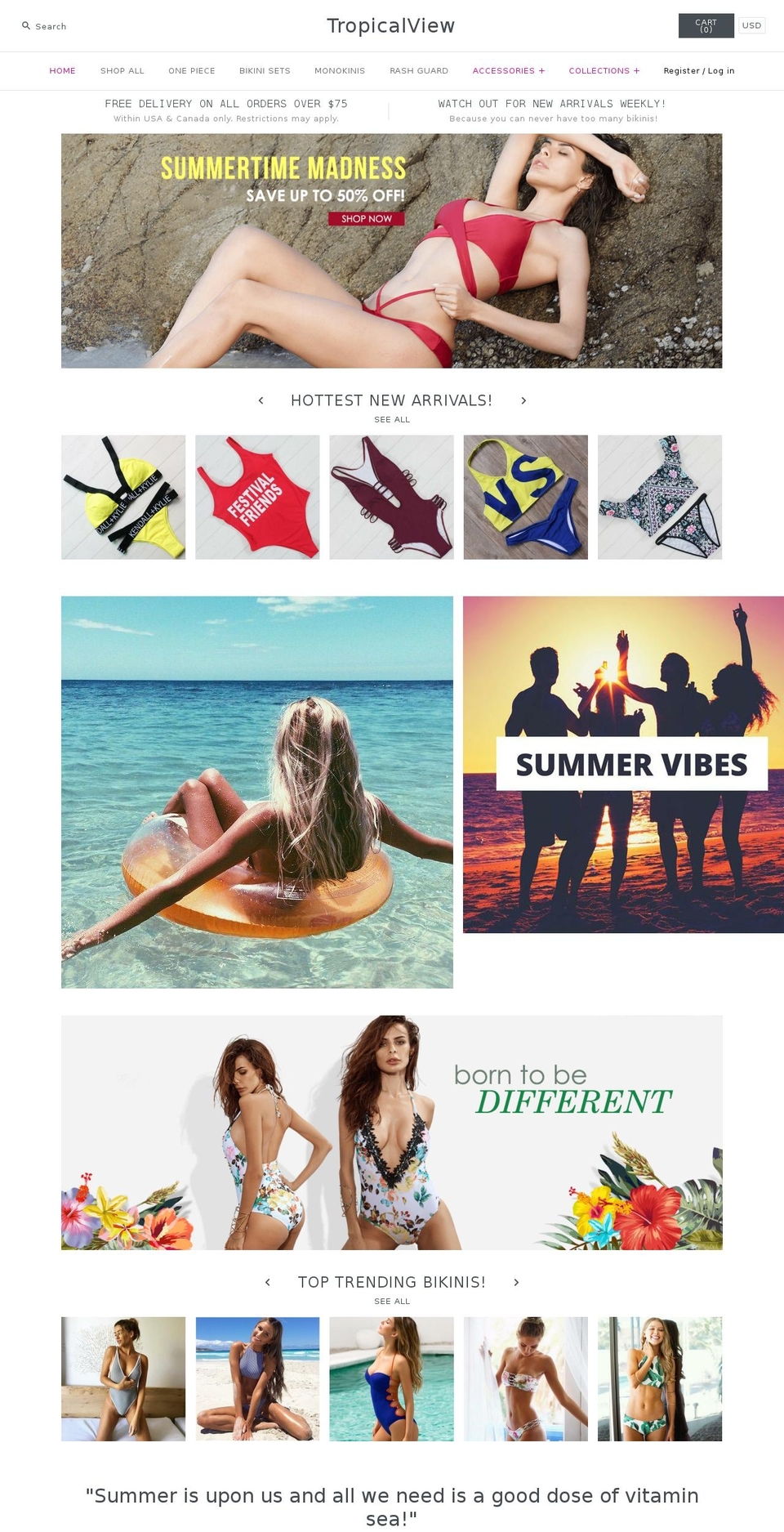 tropicalviewswim.com shopify website screenshot