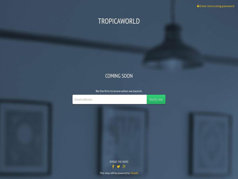 tropicaworld.com — Shopify storefront screenshot