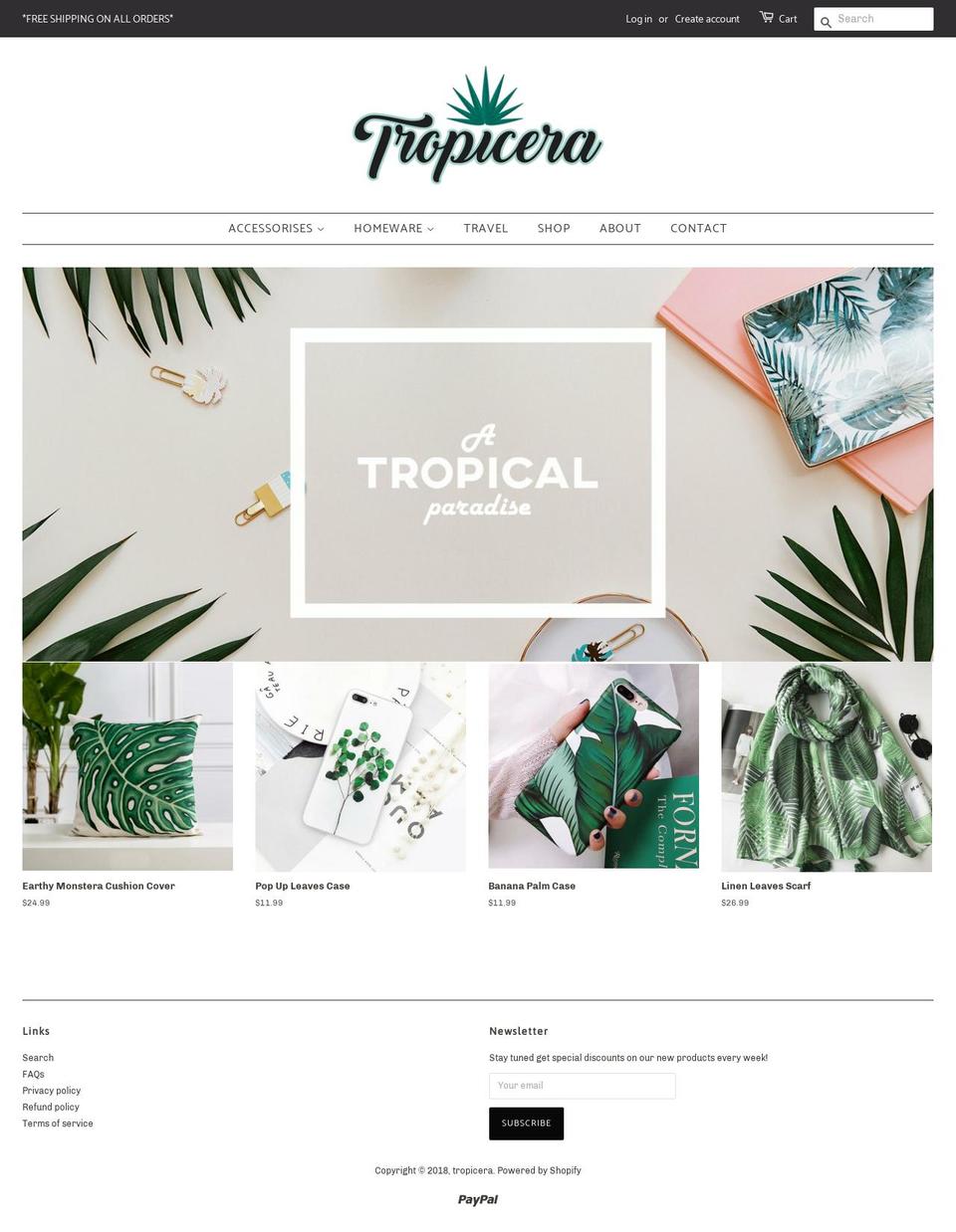 tropicera.com — Shopify storefront screenshot