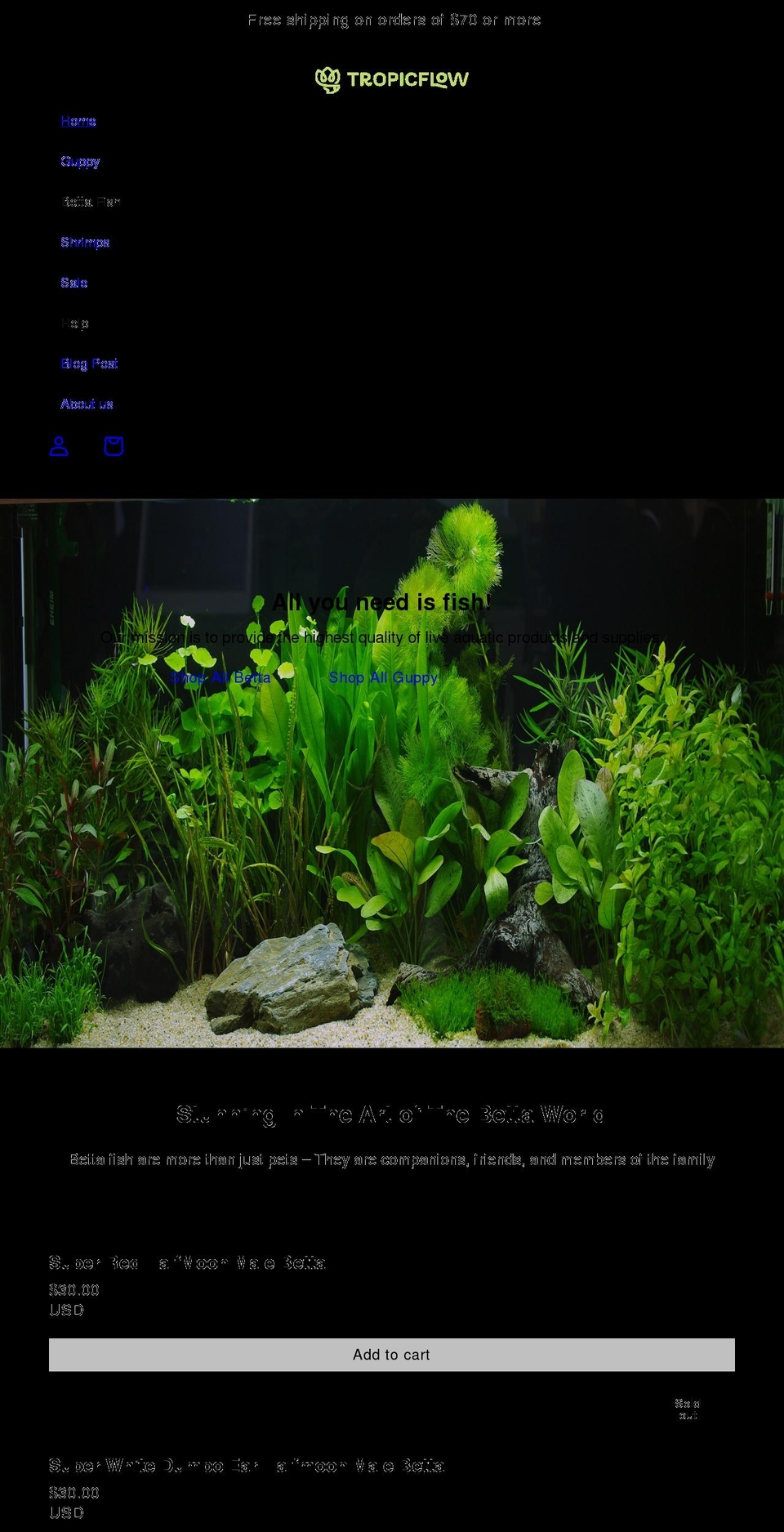 tropicflow.com shopify website screenshot
